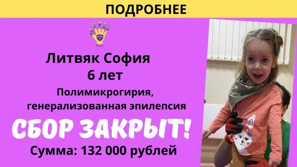 Литвяк София Храбрый Я, Благотворительный Фонд